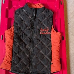 Harley-Davidson Kids Black Quilted Vest with Orange Sides